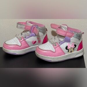 Disney Pink and Purple Minnie Mouse High-Top Sneakers for Kids
